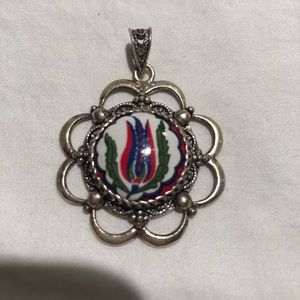 Unique Sterling Silver Polish Design Pendant